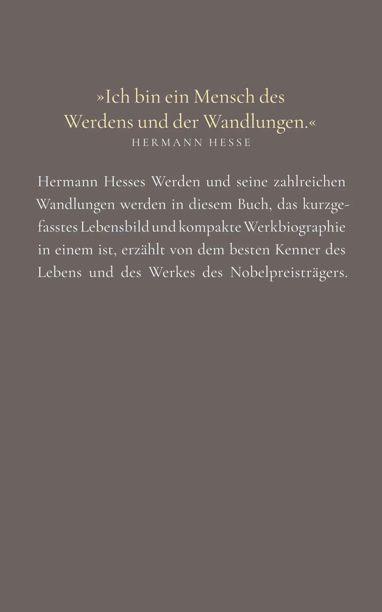 Rückseite: 9783518474327 | 'Auf den Einzelnen kommt es an' | Hermann Hesse - ein Lebensbild