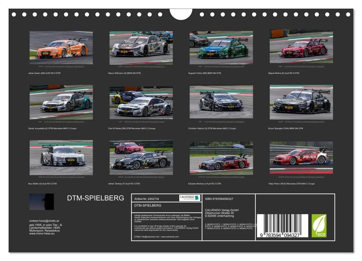 Bild: 9783594094327 | DTM-SPIELBERG (Wandkalender 2027 DIN A4 quer), CALVENDO Monatskalender