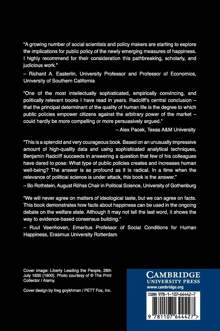 Rückseite: 9781107644427 | The Political Economy of Human Happiness | Benjamin Radcliff | Buch