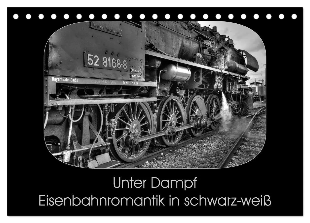 Cover: 9783516004427 | Unter Dampf - Eisenbahnromantik in schwarz-weiß (Tischkalender 2026...