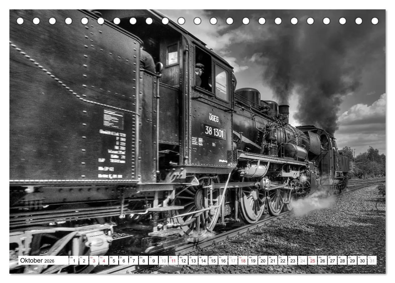 Bild: 9783516004427 | Unter Dampf - Eisenbahnromantik in schwarz-weiß (Tischkalender 2026...