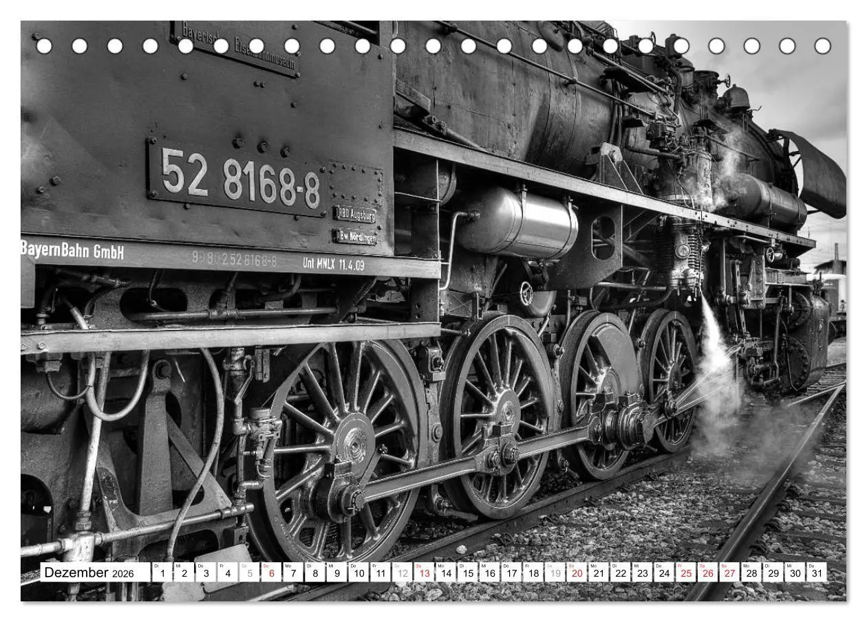 Bild: 9783516004427 | Unter Dampf - Eisenbahnromantik in schwarz-weiß (Tischkalender 2026...