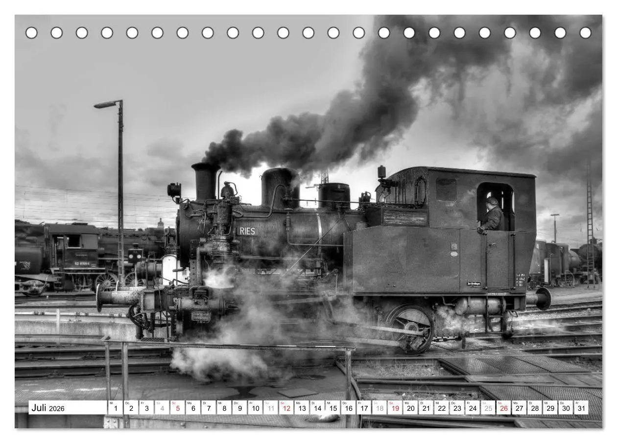 Bild: 9783516004427 | Unter Dampf - Eisenbahnromantik in schwarz-weiß (Tischkalender 2026...
