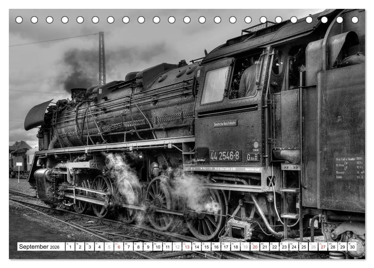 Bild: 9783516004427 | Unter Dampf - Eisenbahnromantik in schwarz-weiß (Tischkalender 2026...