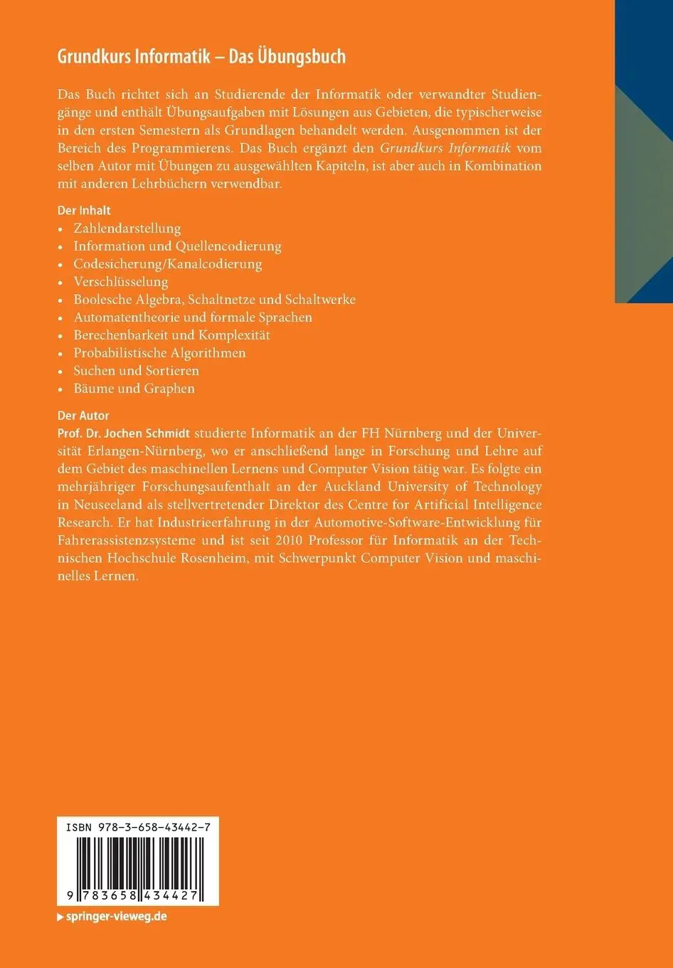 Rückseite: 9783658434427 | Grundkurs Informatik - Das Übungsbuch | 163 Aufgaben mit Lösungen