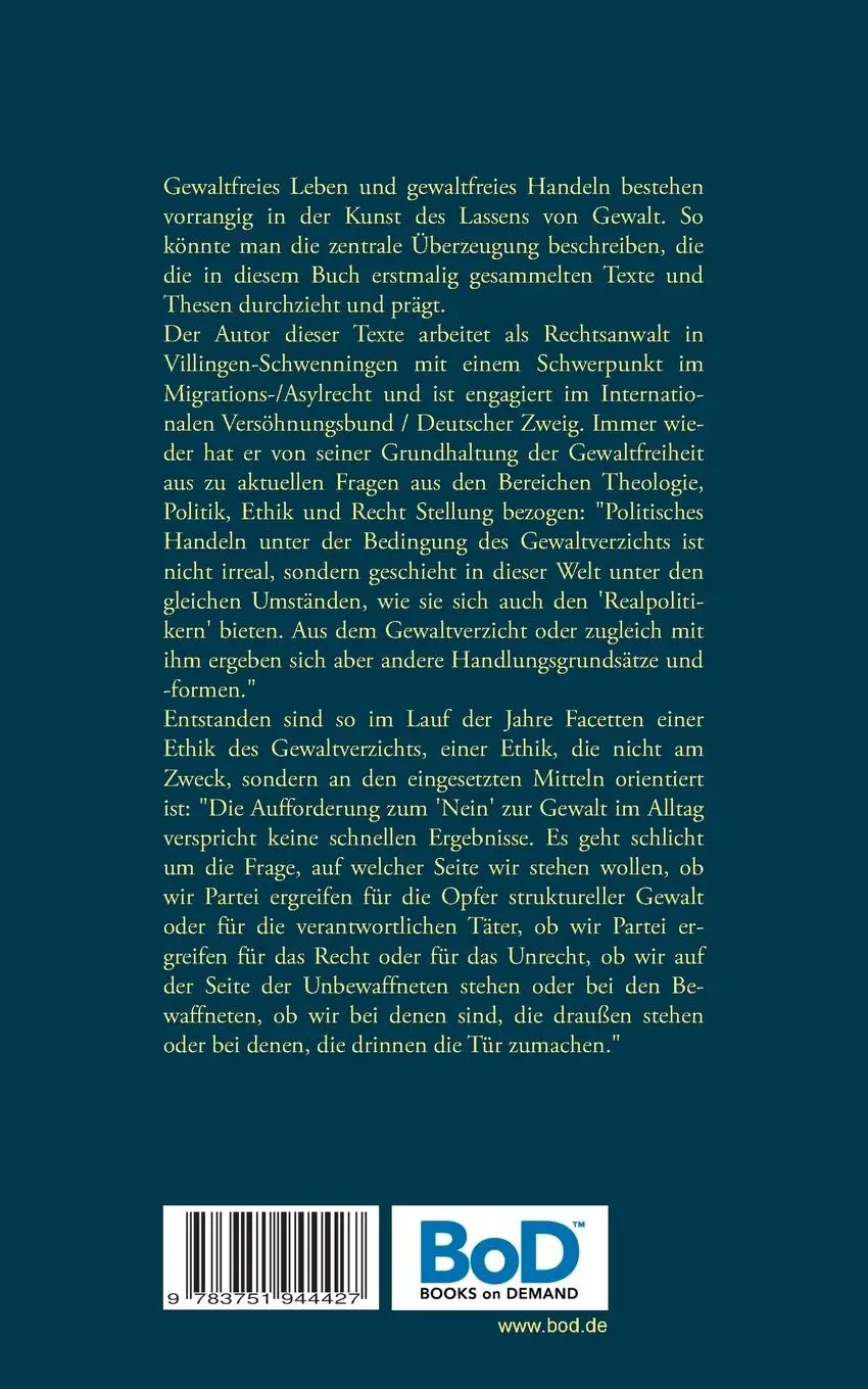 Rückseite: 9783751944427 | Vom Lassen der Gewalt | Ullrich Hahn | Taschenbuch | 344 S. | Deutsch