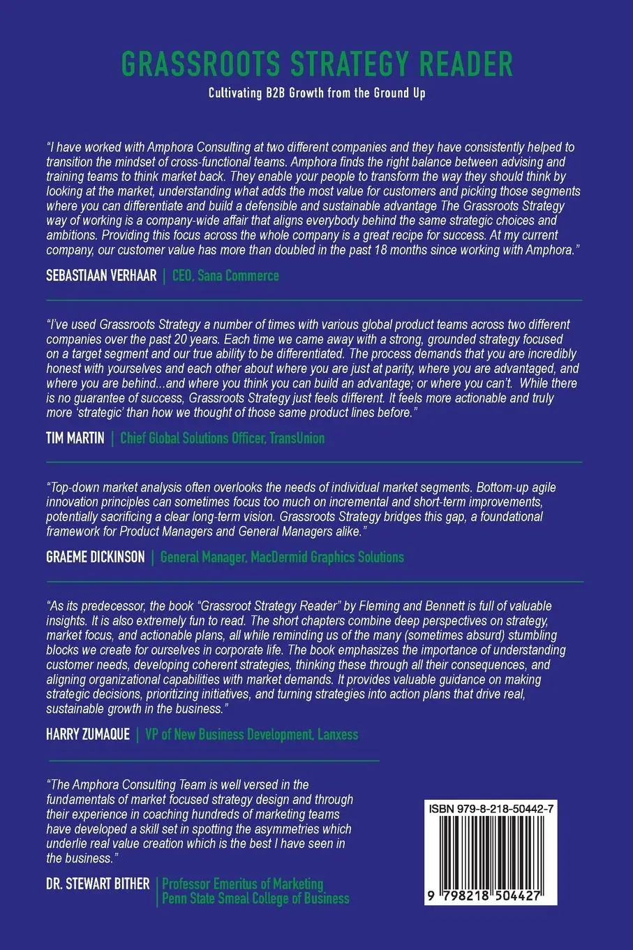 Rückseite: 9798218504427 | Grassroots Strategy Reader | Jeff W Bennett (u. a.) | Taschenbuch
