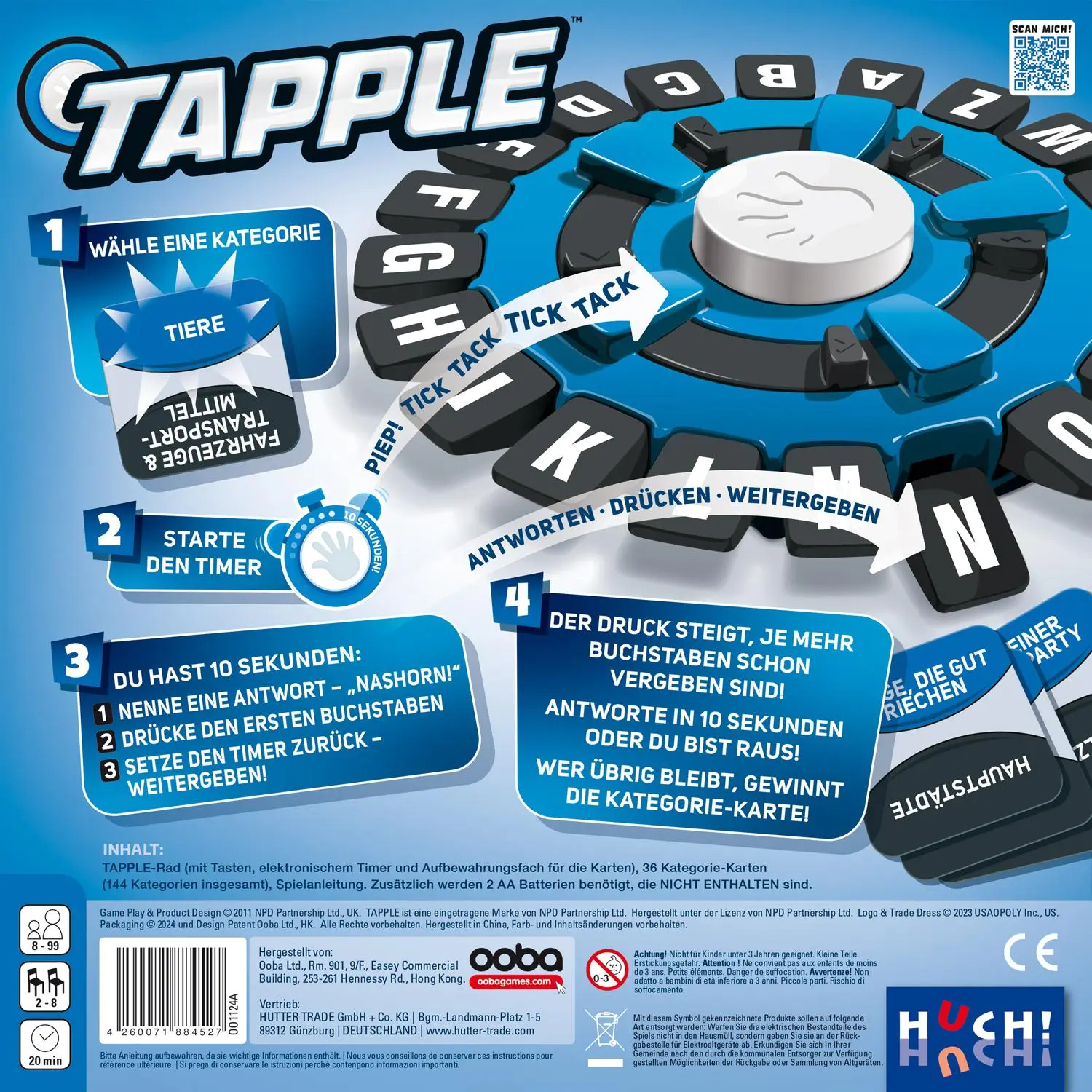 Bild: 4260071884527 | Tapple | Ooba Games | Spiel | 884527 | Deutsch | 2025 | HUCH!
