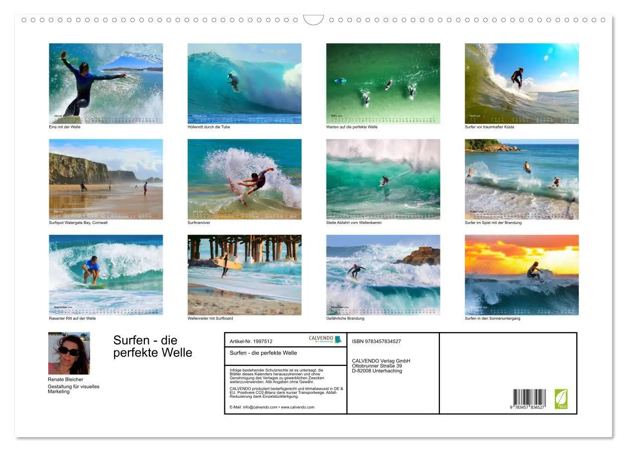Bild: 9783457834527 | Surfen - die perfekte Welle (Wandkalender 2026 DIN A2 quer),...