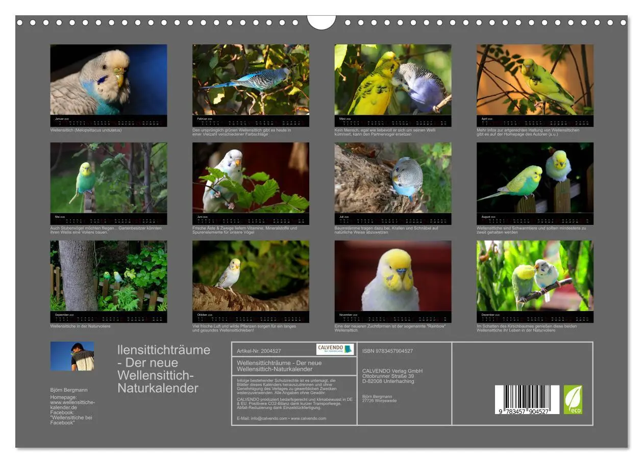 Bild: 9783457904527 | Wellensittichträume - Der neue Wellensittich-Naturkalender...