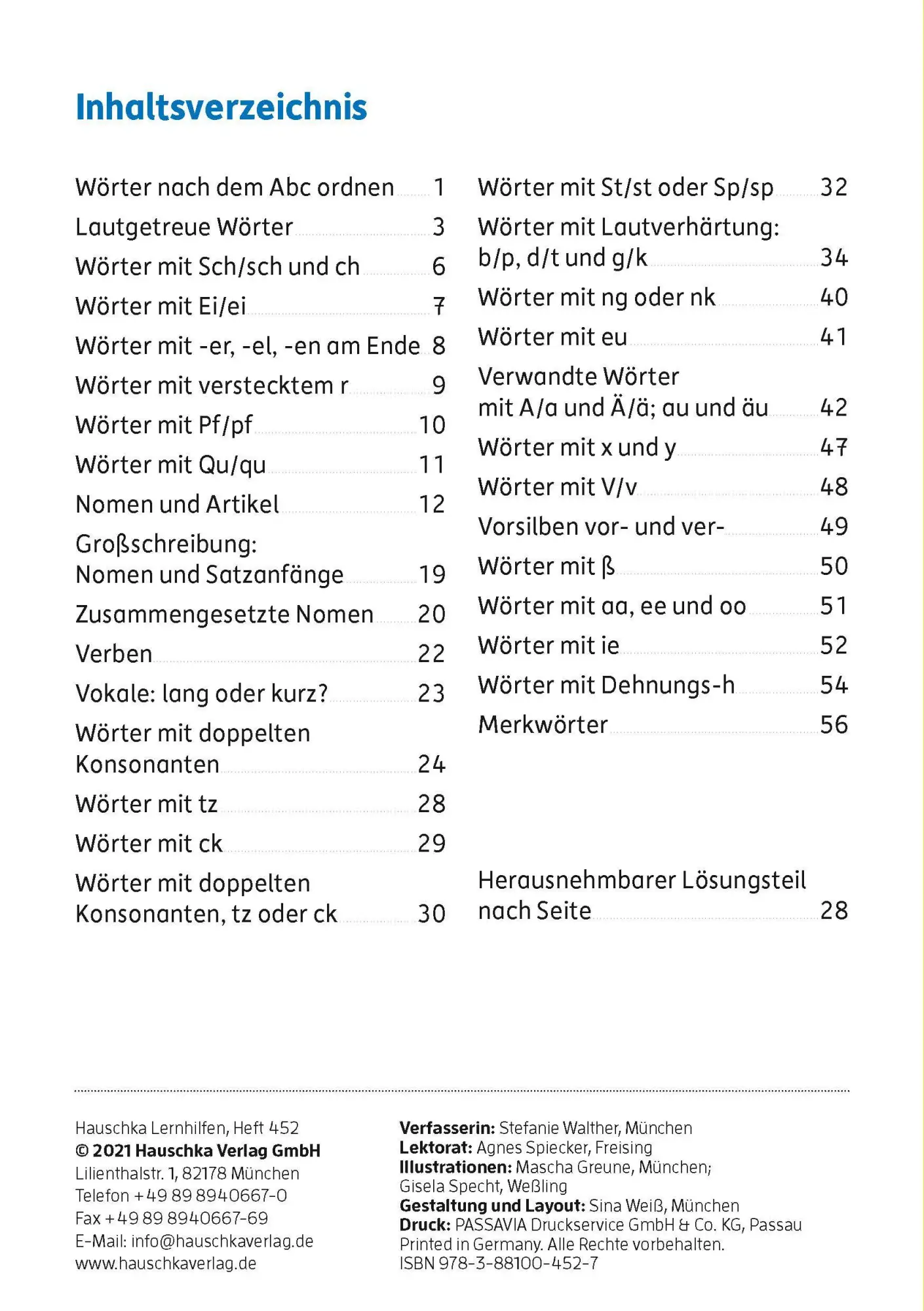 Bild: 9783881004527 | Mein Übungsheft Rechtschreiben 2. Klasse | Stefanie Walther | 64 S.