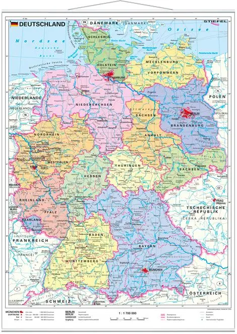Cover: 9783935794527 | Deutschland politisch. Wandkarte mit Metallleiste | (Land-)Karte