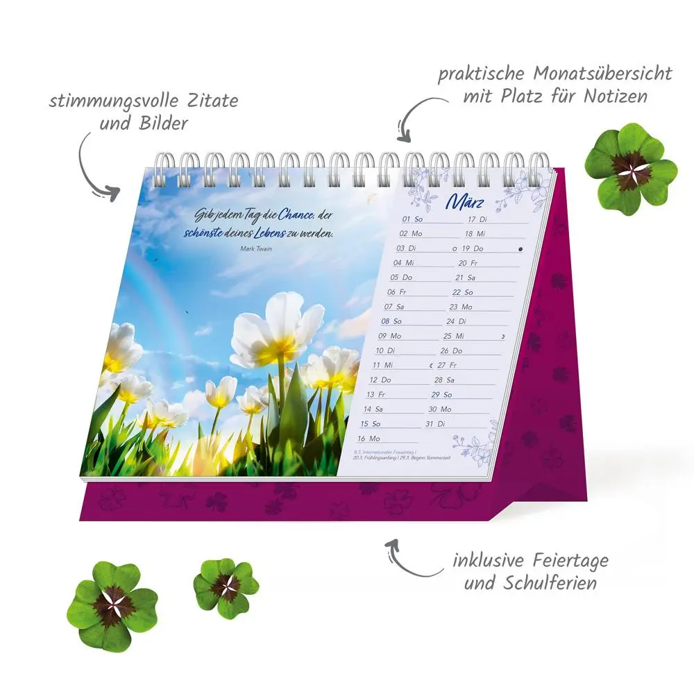 Bild: 9783988024527 | Trötsch Aufstellkalender Viel Glück 2026 | KG | Kalender | XXIV | 2026