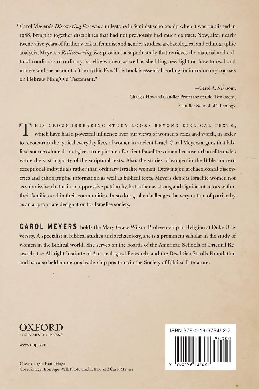 Rückseite: 9780199734627 | Rediscovering Eve | Ancient Israelite Women in Context | Carol Meyers