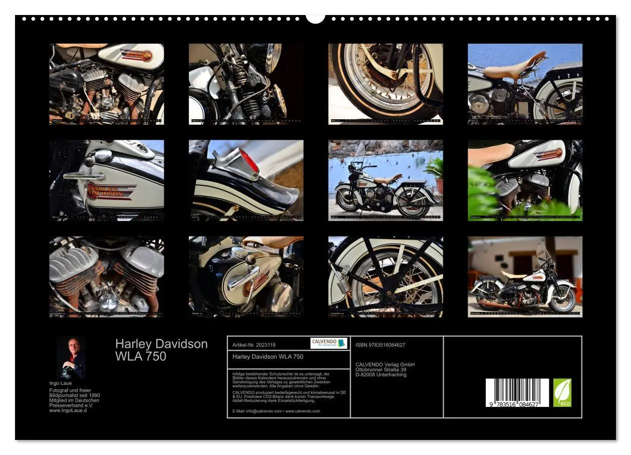 Bild: 9783516084627 | Harley Davidson WLA 750 (hochwertiger Premium Wandkalender 2026 DIN...