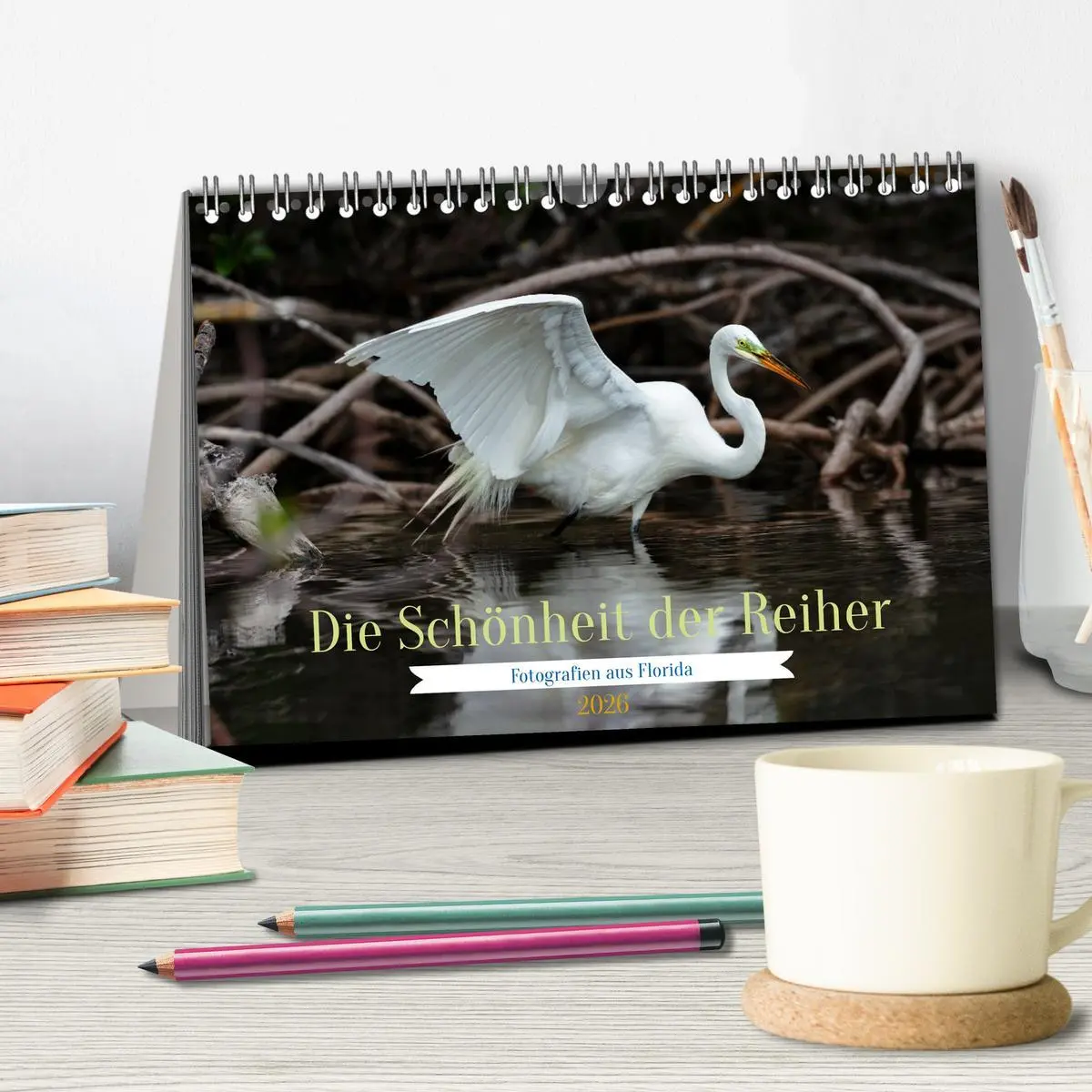 Bild: 9783516604627 | Die Schönheit der Reiher (Tischkalender 2026 DIN A5 quer), CALVENDO...