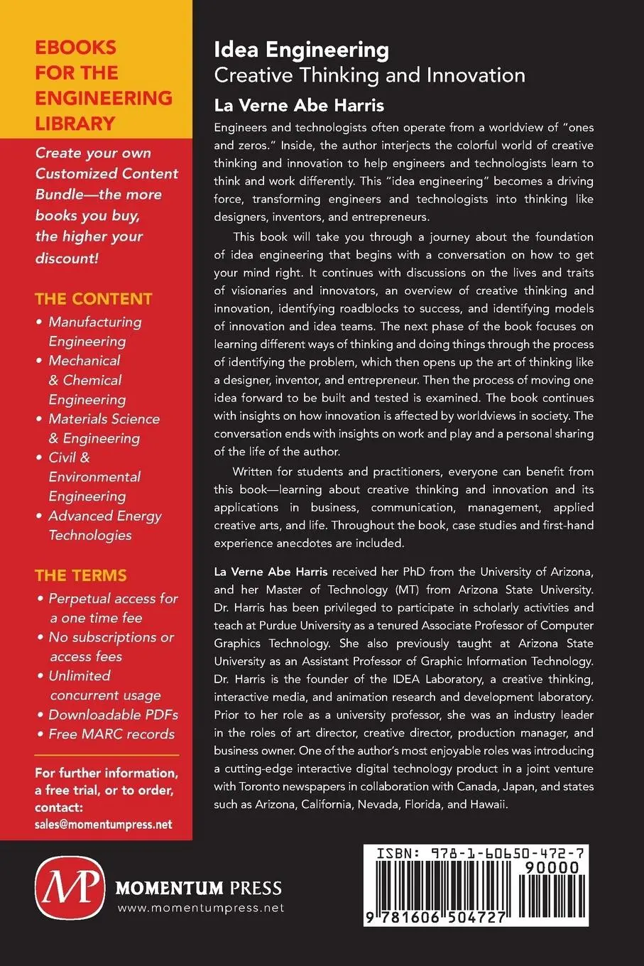 Rückseite: 9781606504727 | Idea Engineering | Creative Thinking and Innovation | Harris | Buch