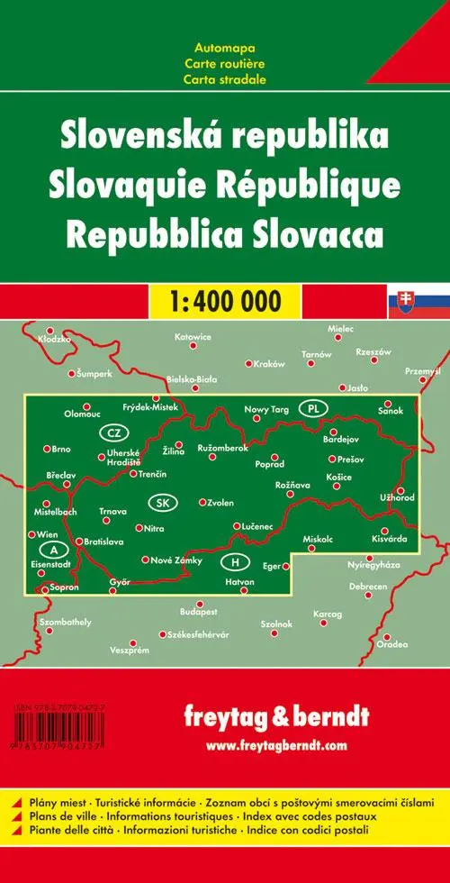 Rückseite: 9783707904727 | Slowakische Republik 1 : 400 000. Autokarte | (Land-)Karte | Deutsch