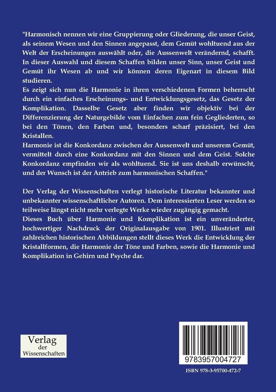 Rückseite: 9783957004727 | Über Harmonie und Komplikation | Victor Goldschmidt | Taschenbuch