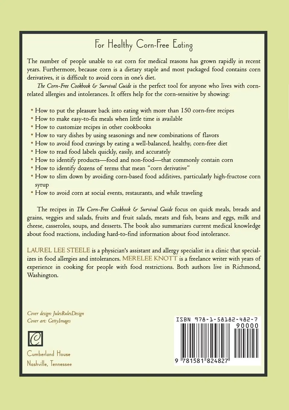 Rückseite: 9781581824827 | The Corn-Free Cookbook &amp; Survival Guide | Laurel Lee Steele (u. a.)
