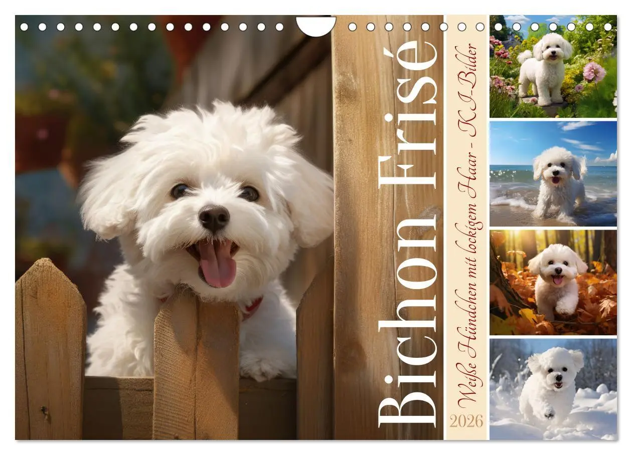 Cover: 9783457354827 | Bichon frisé, weiße Hündchen mit lockigem Haar (Wandkalender 2026...