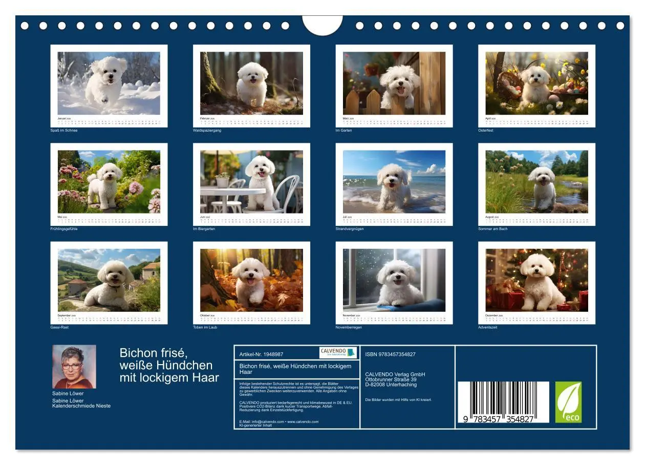 Bild: 9783457354827 | Bichon frisé, weiße Hündchen mit lockigem Haar (Wandkalender 2026...