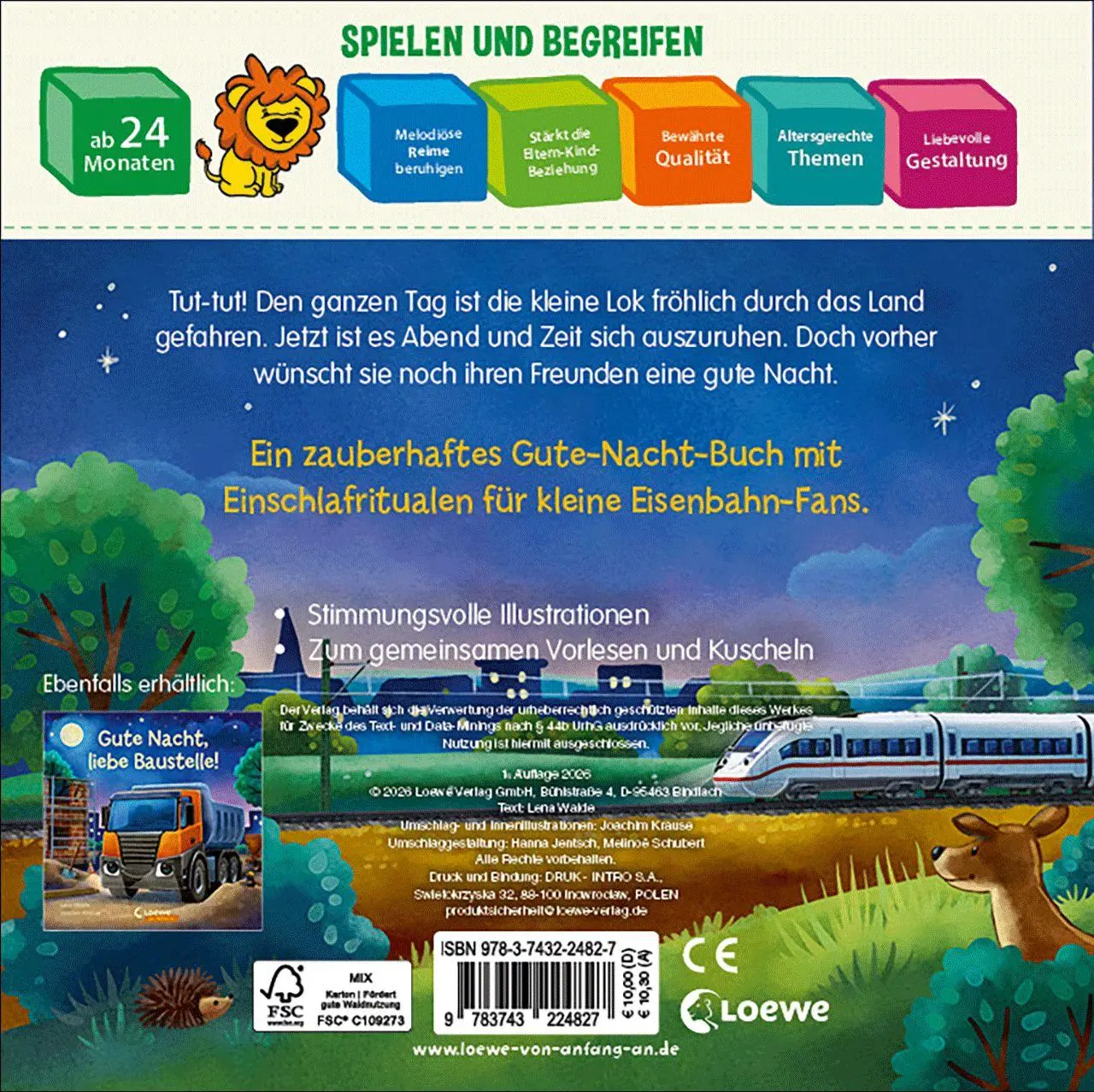 Bild: 9783743224827 | Gute Nacht, kleine Lok! | Lena Walde | Buch | Loewe von Anfang an