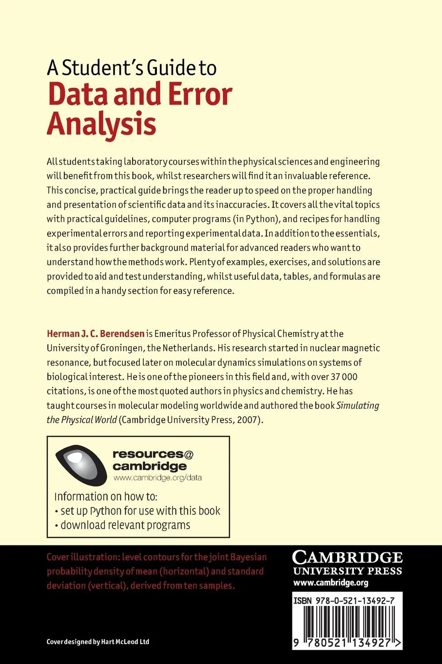 Rückseite: 9780521134927 | A Student's Guide to Data and Error Analysis | Herman J. C. Berendsen