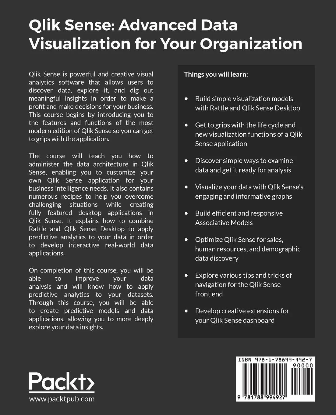 Rückseite: 9781788994927 | Qlik Sense | Christopher Ilacqua (u. a.) | Taschenbuch | Englisch