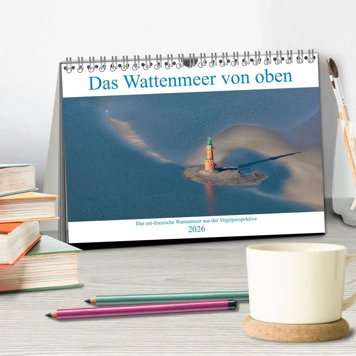 Bild: 9783457894927 | Das Wattenmeer von oben (Tischkalender 2026 DIN A5 quer), CALVENDO...