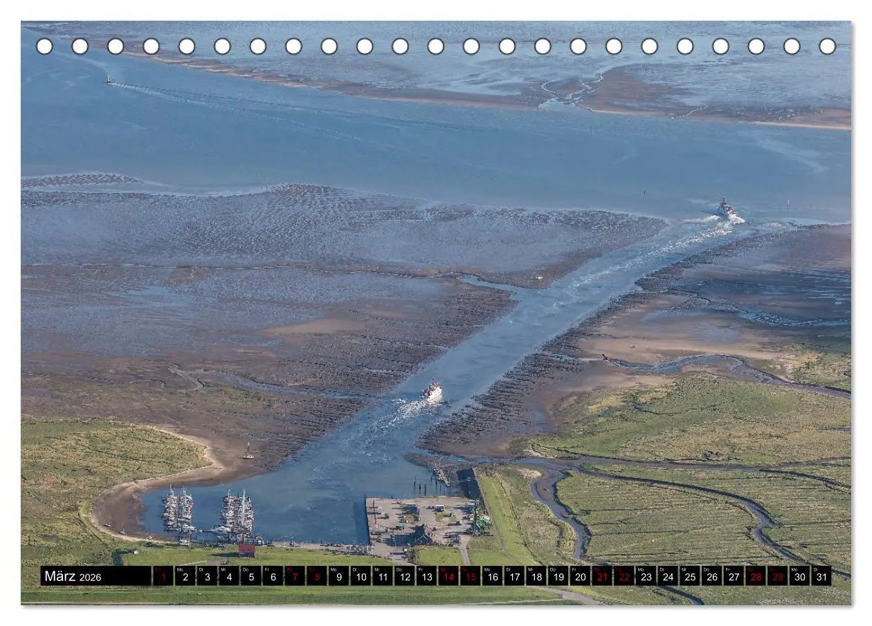 Bild: 9783457894927 | Das Wattenmeer von oben (Tischkalender 2026 DIN A5 quer), CALVENDO...