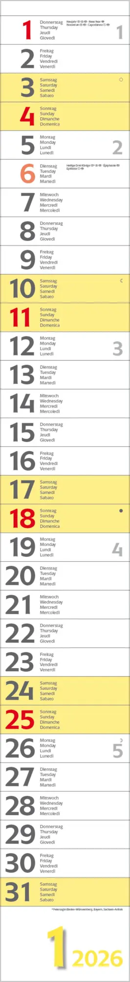 Bild: 9783731884927 | Super Long 2026 | Verlag Korsch | Kalender | Spiralbindung | 13 S.