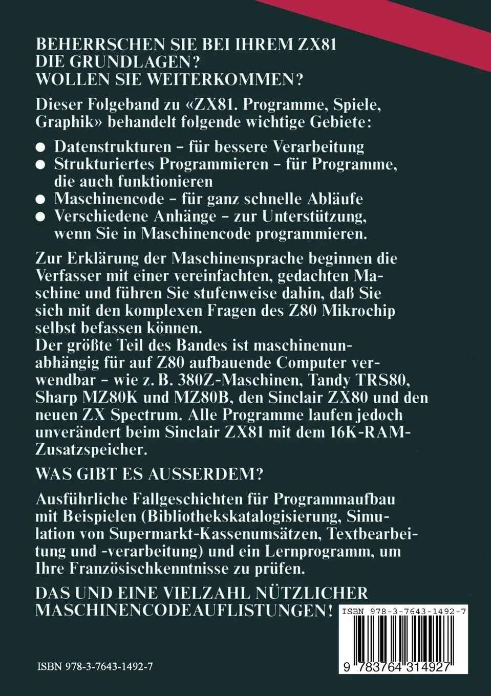 Rückseite: 9783764314927 | Maschinencode und besseres BASIC | Stewart (u. a.) | Taschenbuch