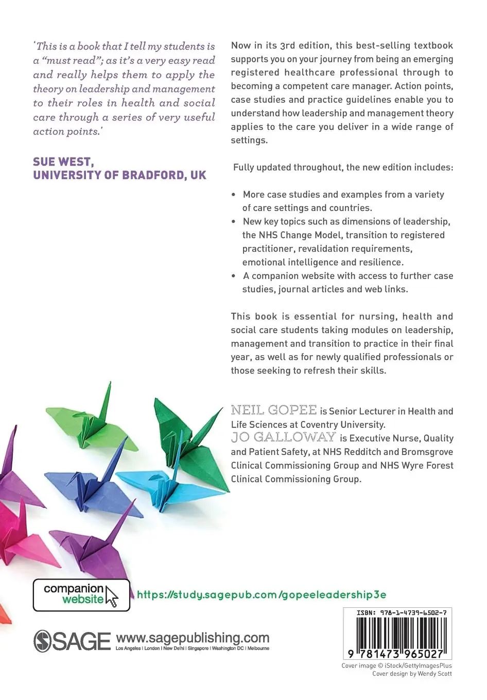Rückseite: 9781473965027 | Leadership and Management in Healthcare | Neil Gopee (u. a.) | Buch