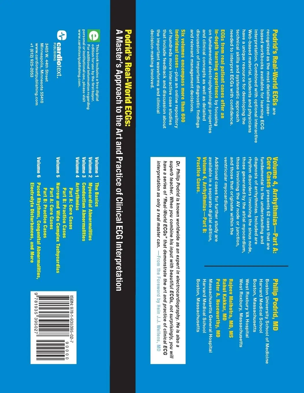 Rückseite: 9781935395027 | Podrid's Real-World Ecgs, Volume 4 | Arrhythmias | Podrid (u. a.)