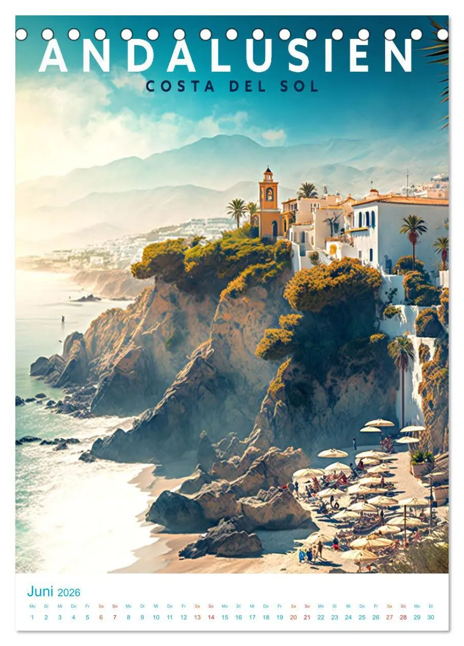 Bild: 9783516325027 | Andalusien - Old School Poster Style (Tischkalender 2026 DIN A5...