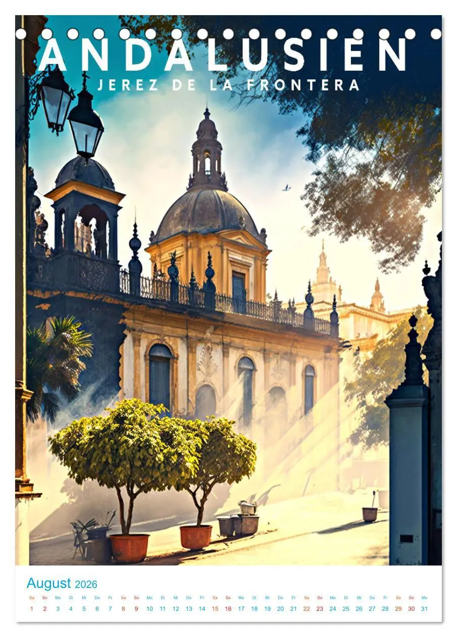 Bild: 9783516325027 | Andalusien - Old School Poster Style (Tischkalender 2026 DIN A5...