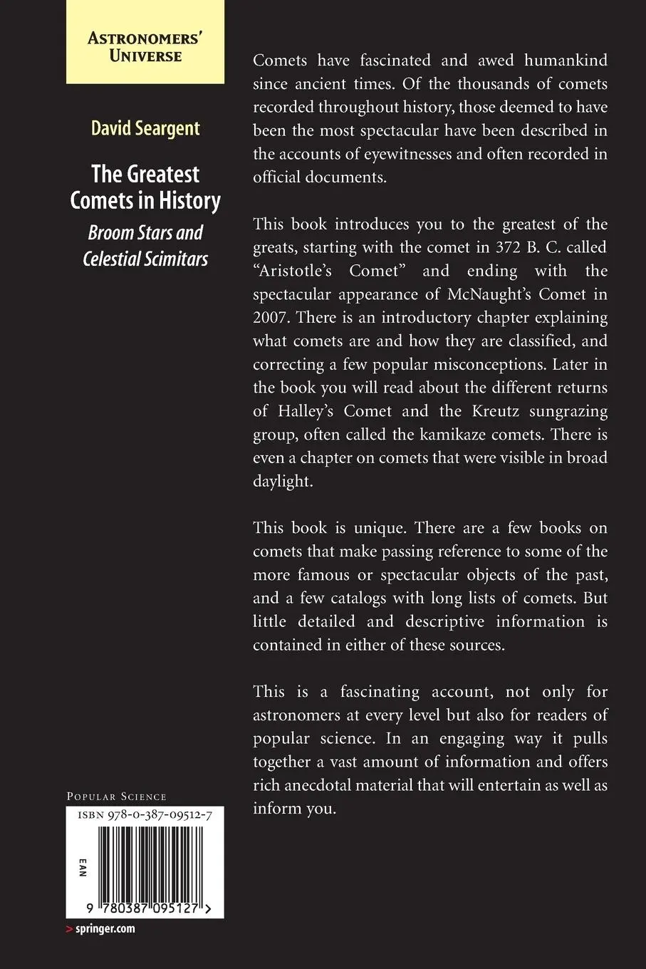 Rückseite: 9780387095127 | The Greatest Comets in History | Broom Stars and Celestial Scimitars
