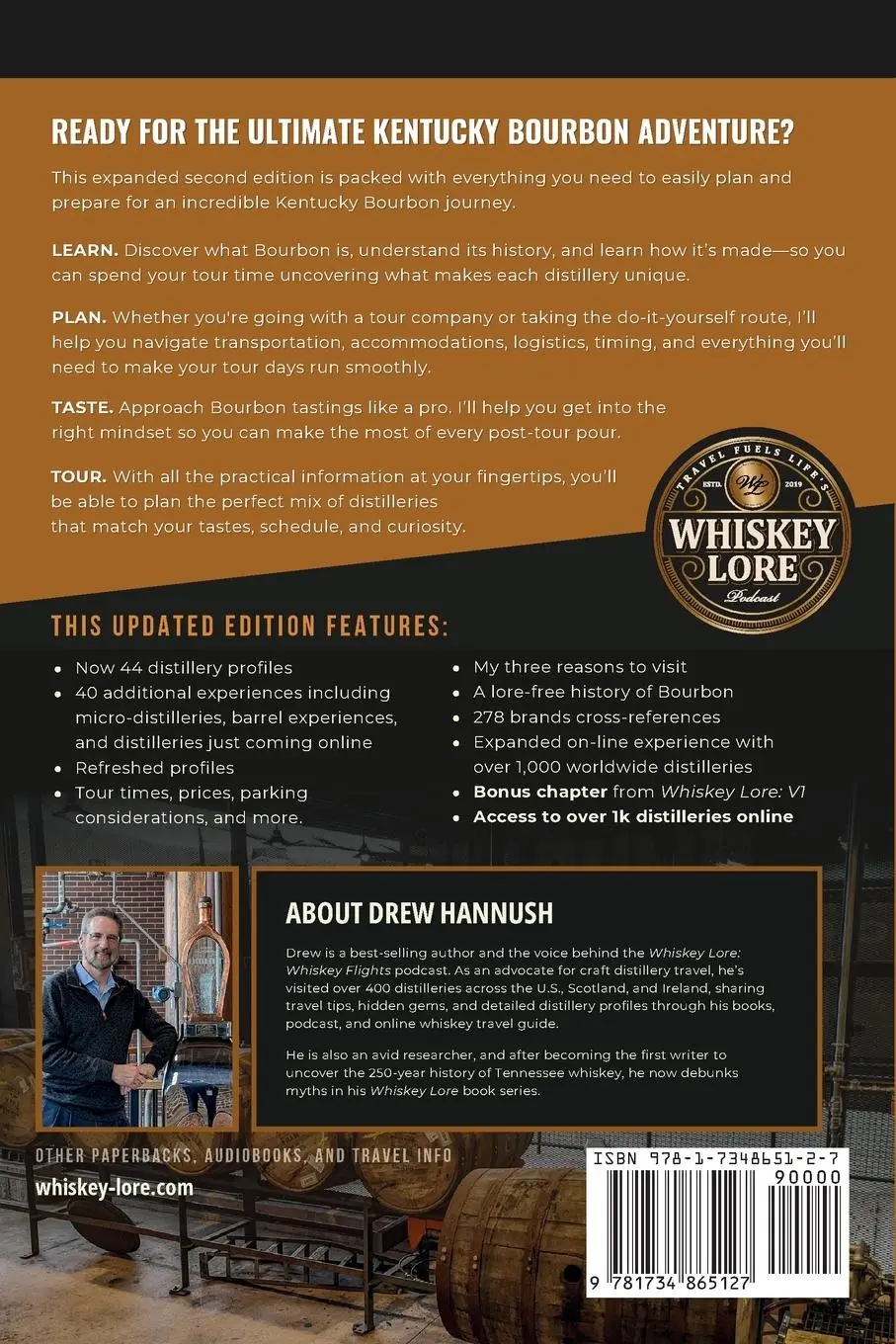 Rückseite: 9781734865127 | Whiskey Lore's Travel Guide to Experiencing Kentucky Bourbon | Hannush