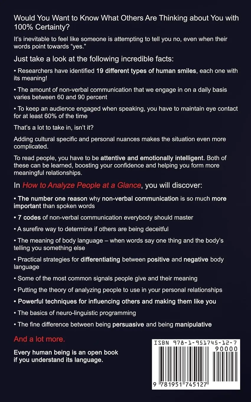 Rückseite: 9781951745127 | How to Analyze People at a Glance - Learn 15 Unmistakable Signals...