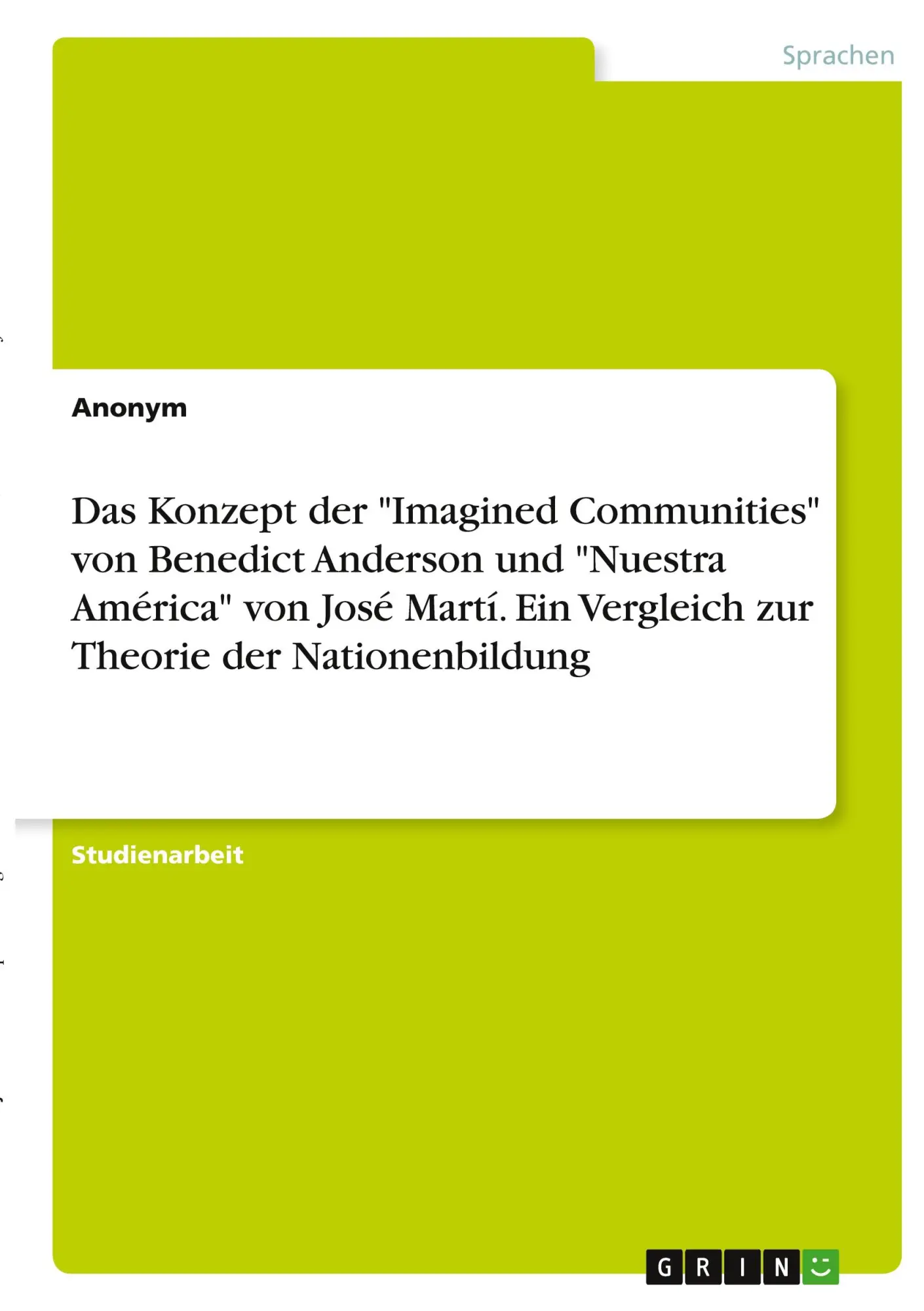Cover: 9783346275127 | Das Konzept der "Imagined Communities" von Benedict Anderson und...