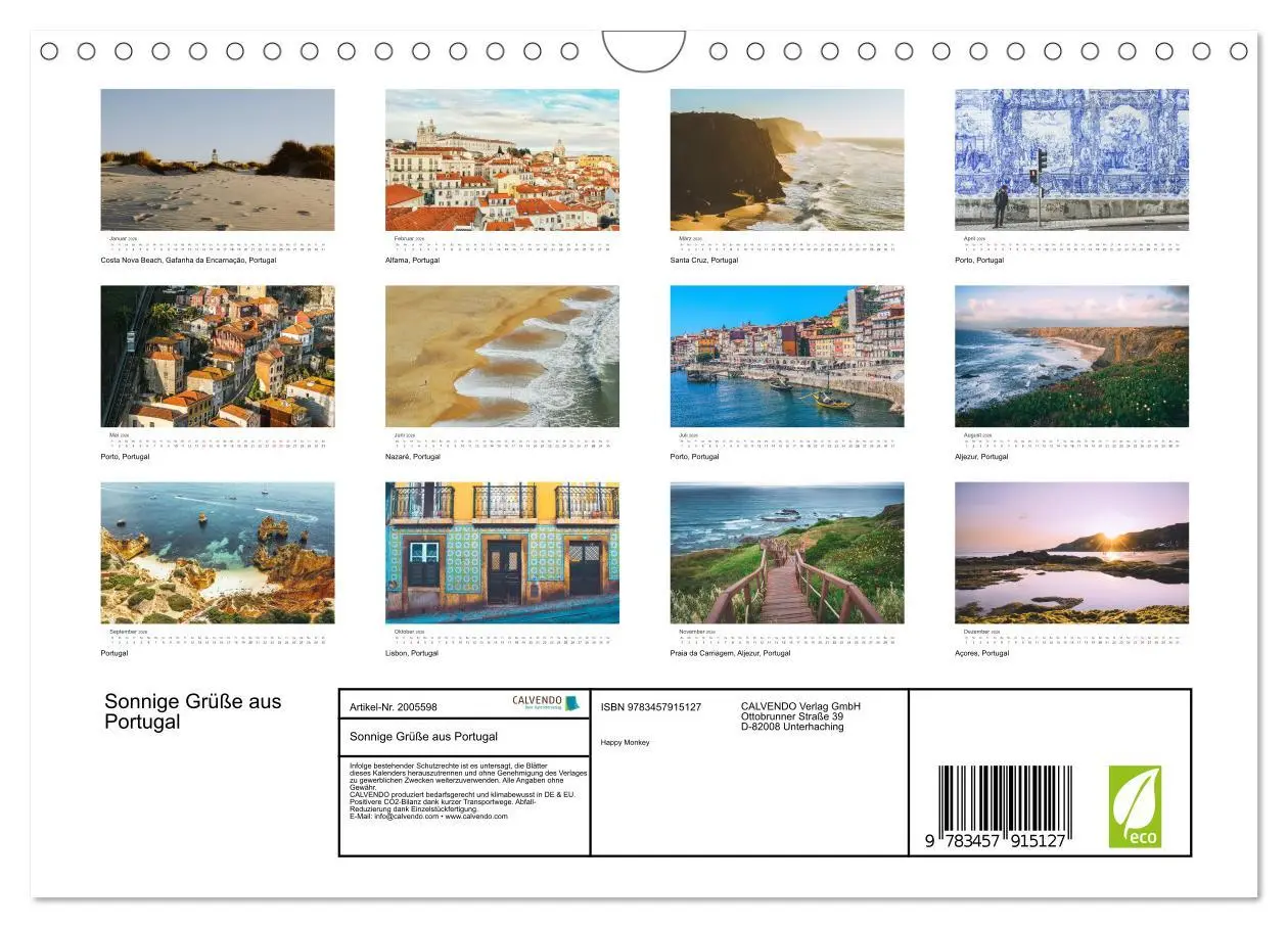 Bild: 9783457915127 | Sonnige Grüße aus Portugal (Wandkalender 2026 DIN A4 quer),...