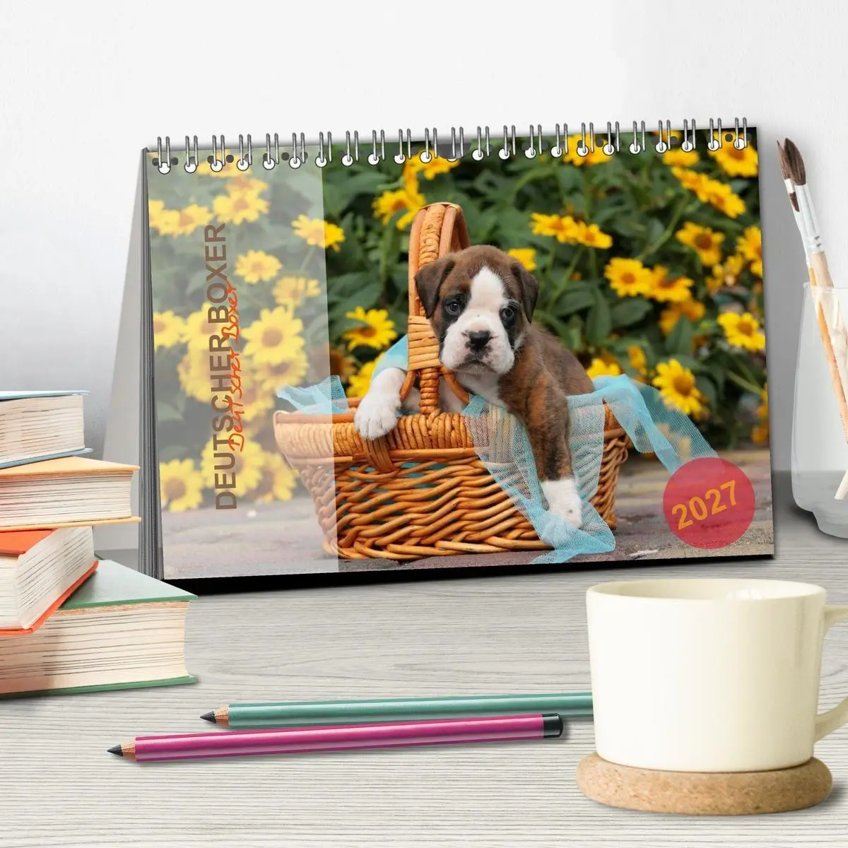 Bild: 9783594225127 | Deutscher Boxer 2027 (Tischkalender 2027 DIN A5 quer), CALVENDO...