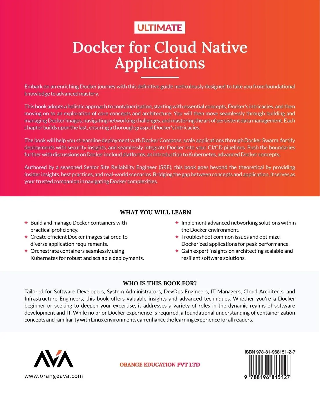Rückseite: 9788196815127 | Ultimate Docker for Cloud Native Applications | Meysam Azad | Buch