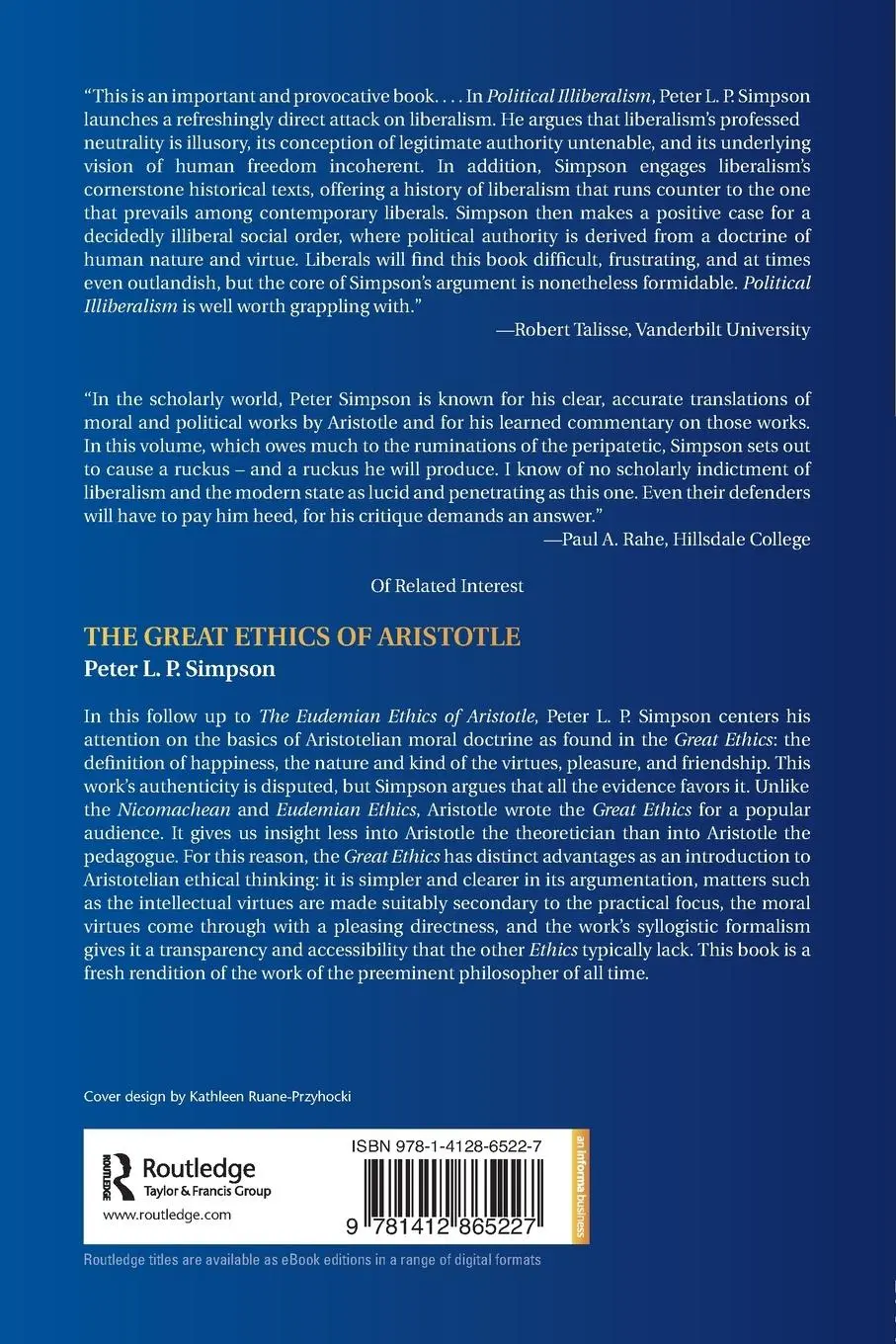Rückseite: 9781412865227 | Political Illiberalism | A Defense of Freedom | Peter L. P. Simpson