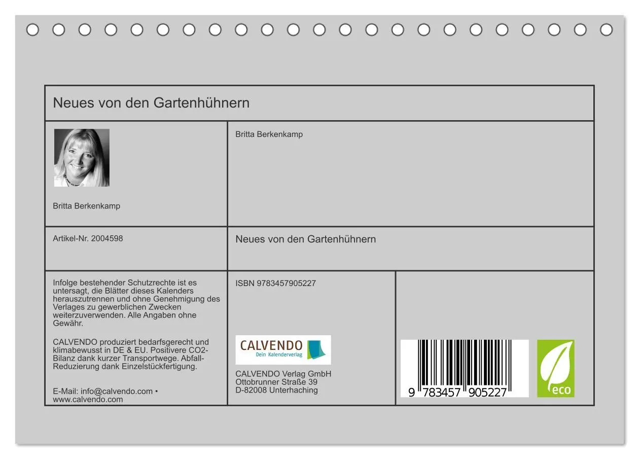 Bild: 9783457905227 | Neues von den Gartenhühnern (Tischkalender 2026 DIN A5 quer),...