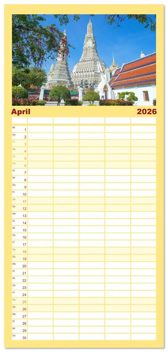 Bild: 9783516615227 | Familienplaner 2026 - BANGKOK Hauptstadt von Thailand mit 5 Spalten...