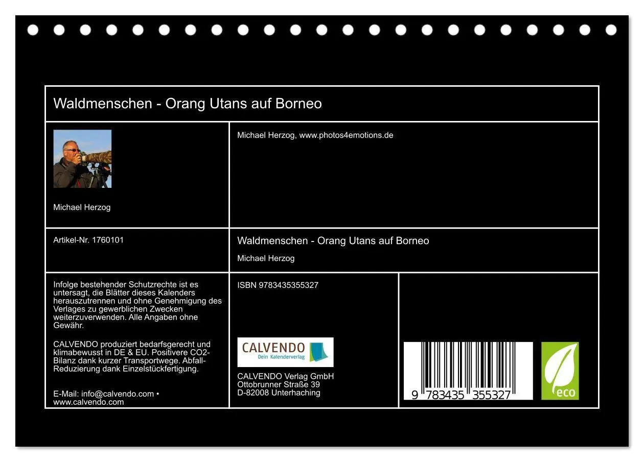 Bild: 9783435355327 | Waldmenschen - Orang Utans auf Borneo (Tischkalender 2025 DIN A5...