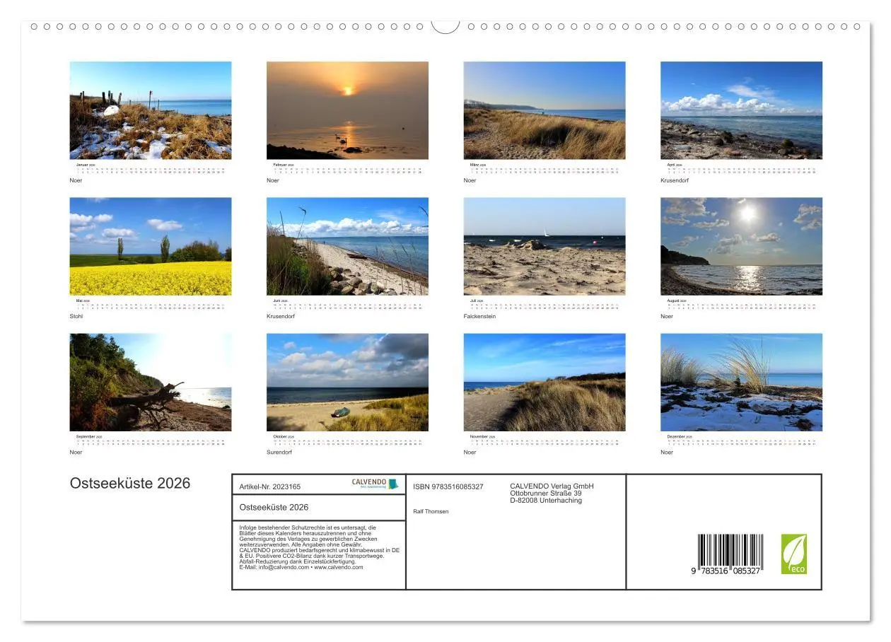 Bild: 9783516085327 | Ostseeküste 2026 (hochwertiger Premium Wandkalender 2026 DIN A2...