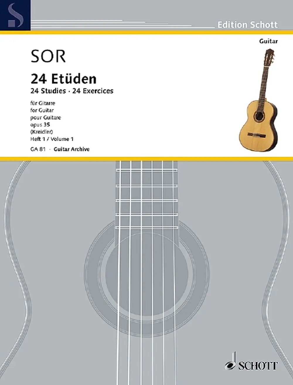 Cover: 9790001095327 | Etudes(24) 1 Opus 35 | Fernando Sor | Buch | Schott Music